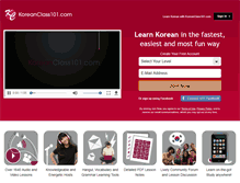 Tablet Screenshot of koreanclass101.com